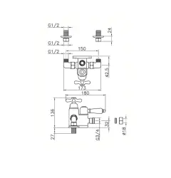 Huber Croisette Douchemengkraan Chroom 150.CS51H.CR