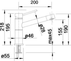 Blanco Keukenkraan ALTA compact edelstaal finish 515121