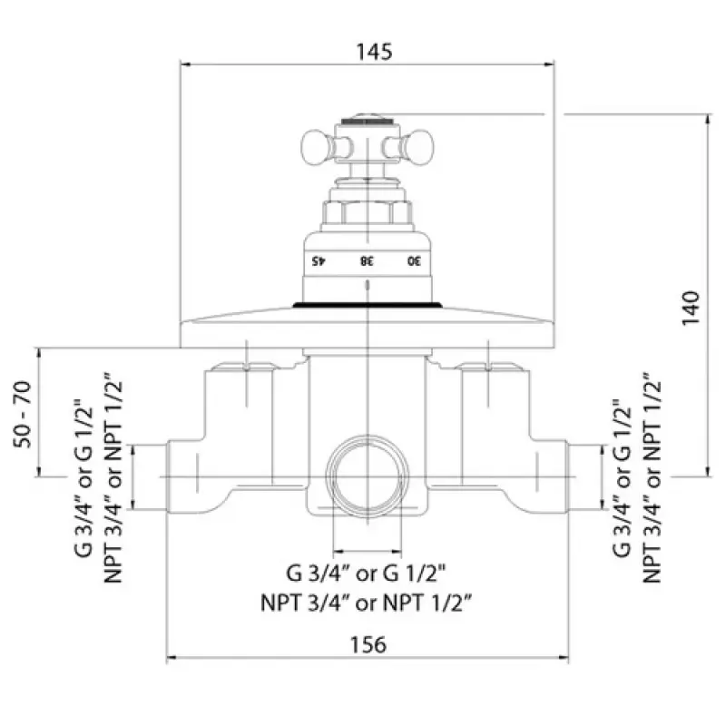 Nostalgische Inbouw Thermostaat Doucheset Chroom