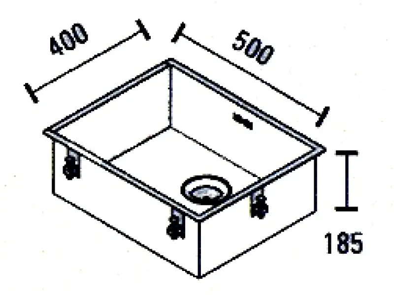 ABK Baronga rvs spoelbak 50x40 cm vlakinbouw onderbouw en opbouw BAR50FVI