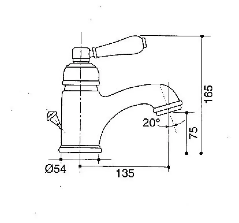 Wastafelkraan nostalgisch V9010 Brons