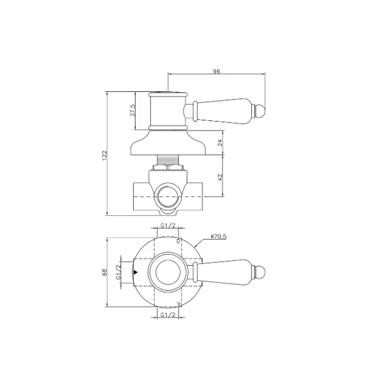 Huber Victorian 2 weg Omsteller RVS 653.VT01H.NS