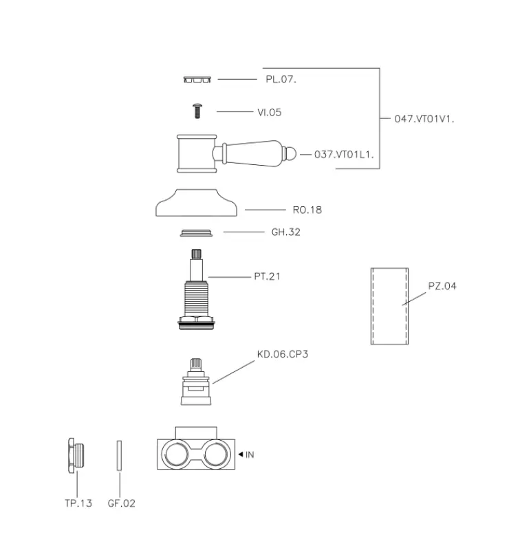 Huber Victorian 3 weg Omsteller Goud VT0002702G