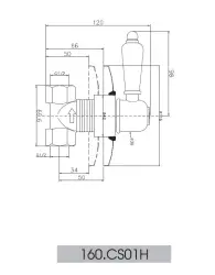 Huber Croisette Inbouw Stopkraan RVS 1150425322