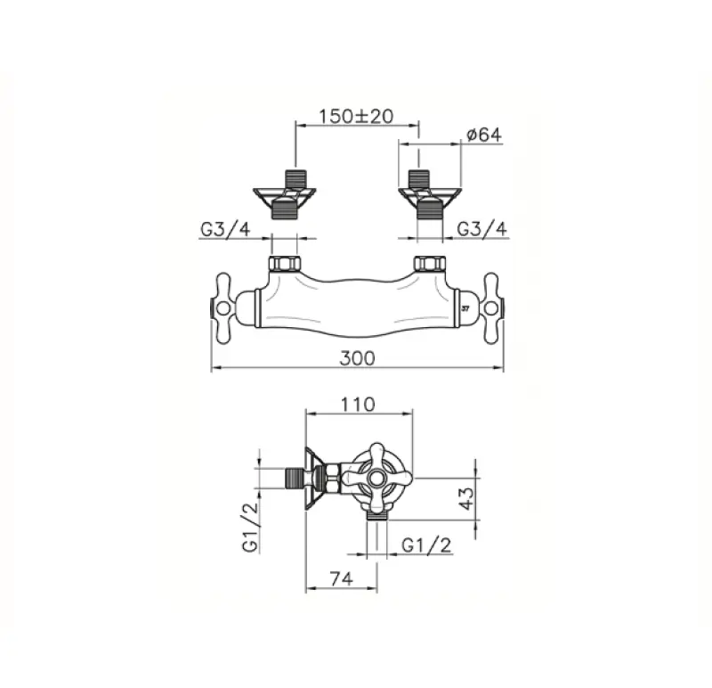 Huber Croisette Douchethermostaat Brons CST0101027