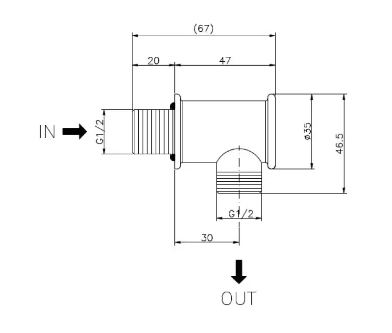 Huber Nostalgische Muurbochtaansluiting 67.04H.AC