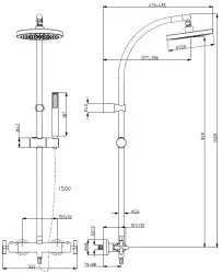 Huber Suite Douchekolom met thermostaatkraan 790CST21HNS