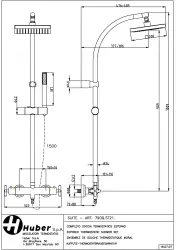 Huber Suite Douchekolom met thermostaatkraan 790QST21HNS