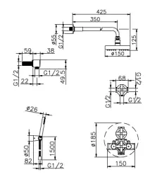 Huber Suite Inbouw Doucheset met handdouche 913ST01HNS