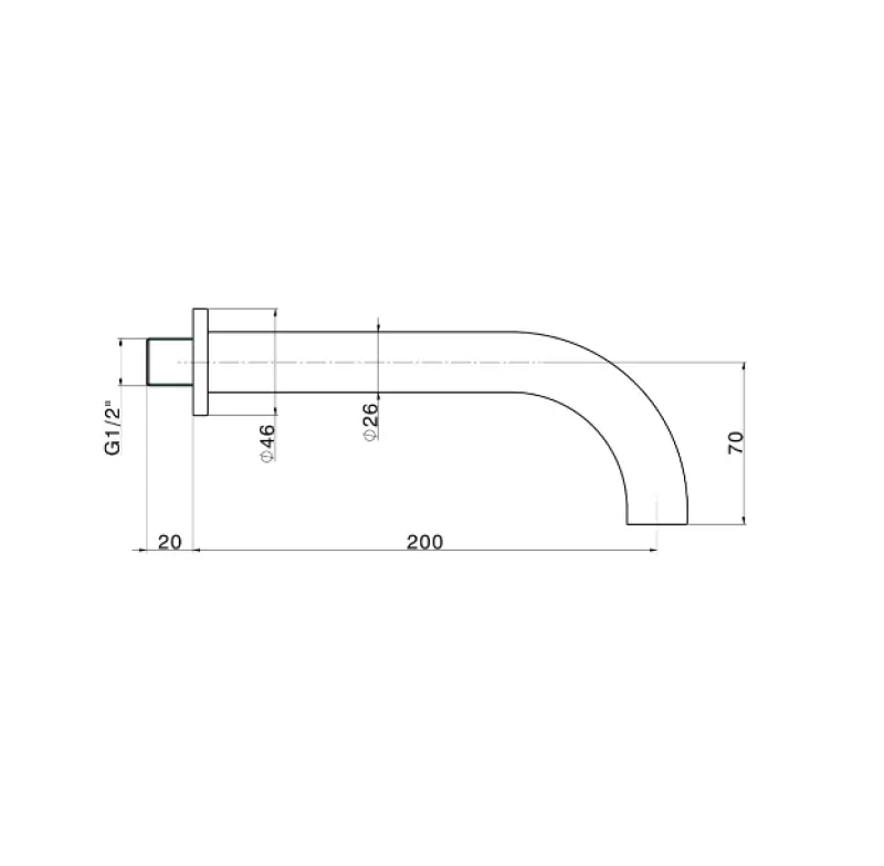Cisal Baduitloop 200mm  RVS ZA0012502F