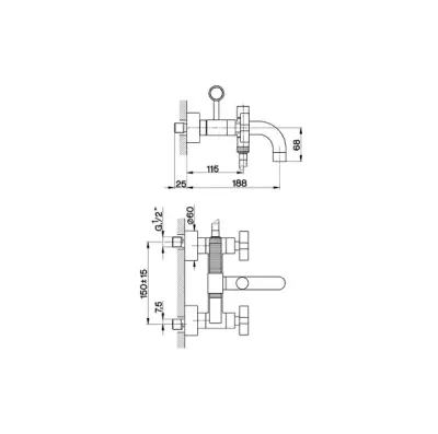 Cisal Barcelona Opbouw badmengkraan rvs BA0001032A