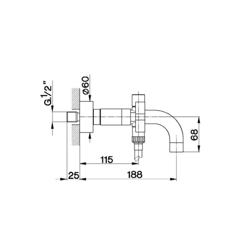 Cisal Barcelona Opbouw badmengkraan RVS BA0001332A