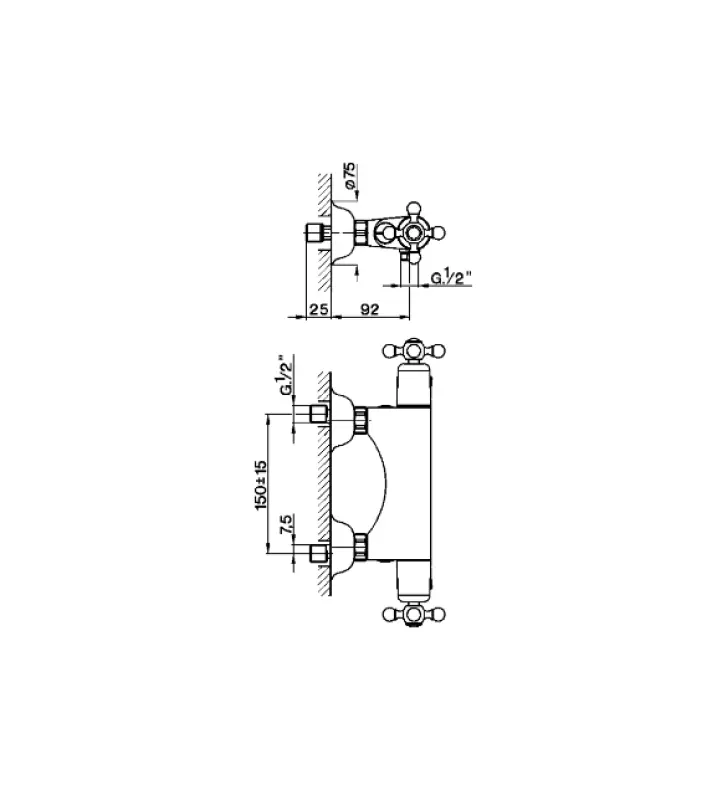 Cisal Arcana Ceramic Thermostatische douchemengkraan rvs AC0004512A