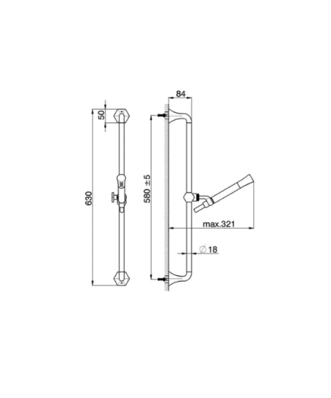 Cisal Cherie glijstangset met handdouche Goud CE00311024