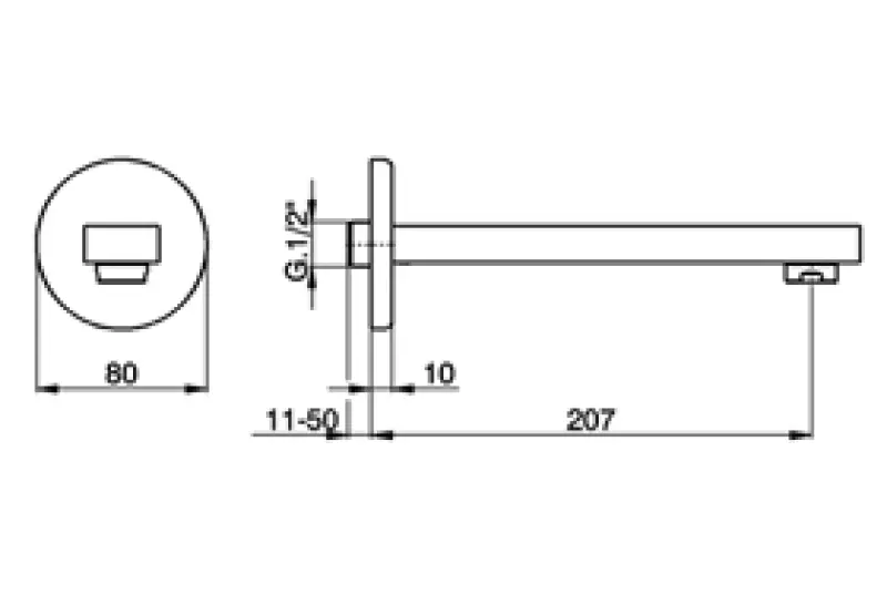 Huber Dado Cascade Baduitloop wandmontage chroom DC.000240.21