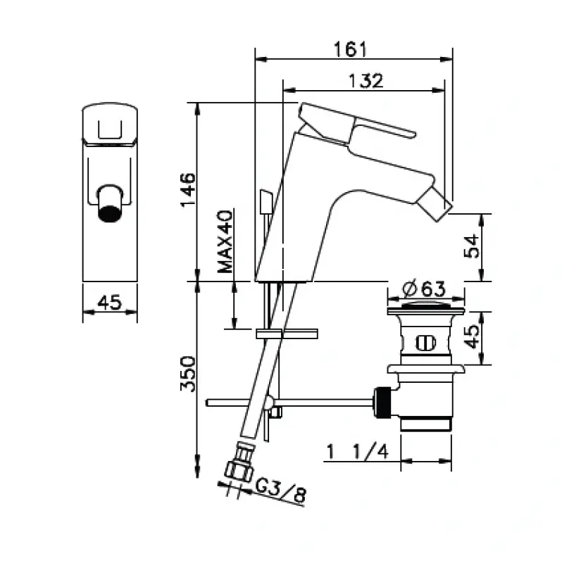 Huber Advant Bidetmengkraan Chroom AD.000550.21