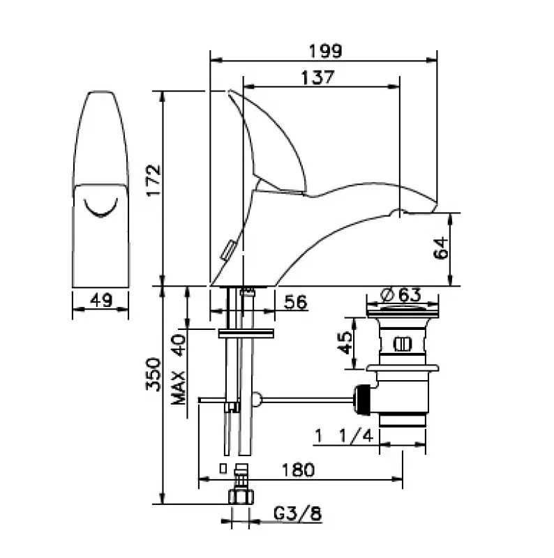 Huber Icon Wastafelmengkraan Chroom 884.01H.CR