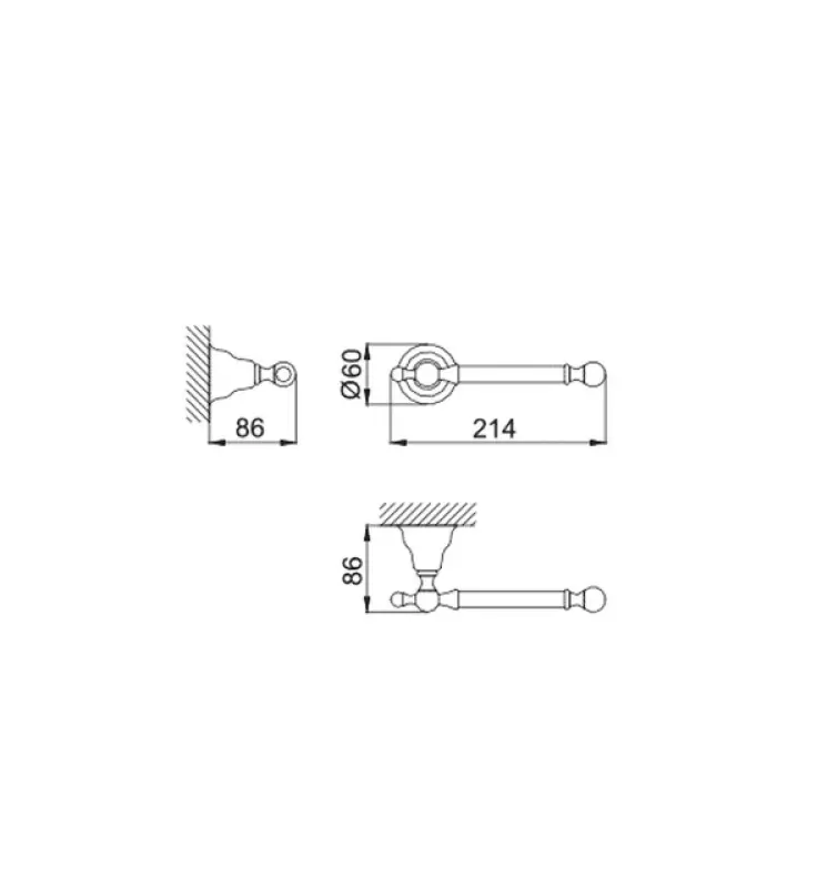 Huber Croisette Klassiek closetrolhouder Chroom 4034.01H.CR