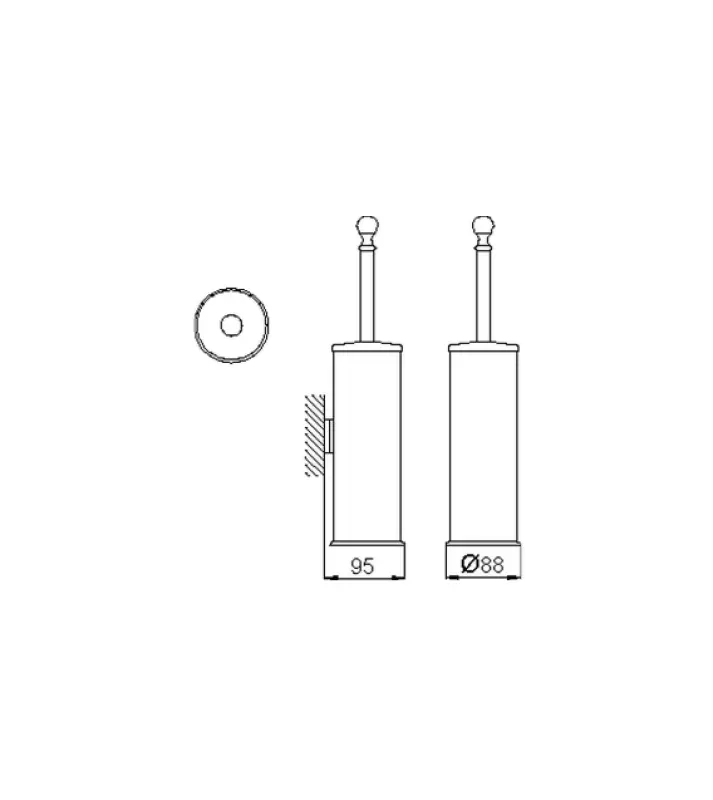 Huber Croisette Klassiek closetborstelhouder Chroom 4038.01H.CR