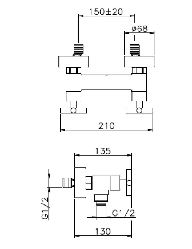 Huber Suite douchemengkraan Chroom 470.ST01H.CR