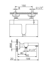 Huber Icon Bad/douchethermostaatkraan chroom VL.T21010.21
