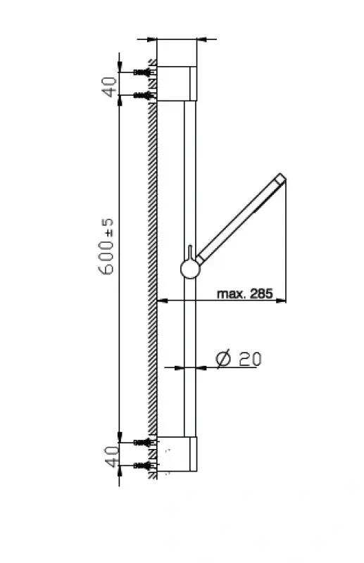 Huber Levity Glijstangset met handdouche Chroom SS.010600.21