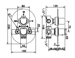 Huber Dado Cascade Inbouw thermostaatkraan douche chroom 887.05H.CR