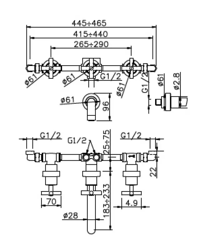 Huber Suite inbouw bad/douche mengkraan Chroom 542.ST01H.CR