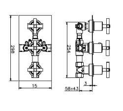 Huber Suite inbouw douchethermostaat Chroom 368.ST52H.CR