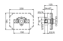 Huber Victorian inbouw thermostaatkraan Brons 1154959582