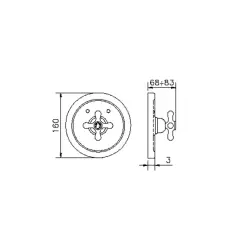 Huber Croisette Inbouw Douchethermostaat Goud CS0072002G