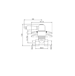 Huber Croisette Inbouw Stopkraan Chroom/Goud CS0003137G
