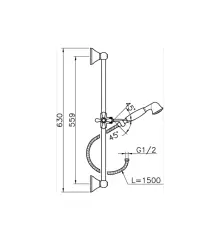 Huber Croisette Glijstangcombinatie Chroom-Goud 62.07H.CA