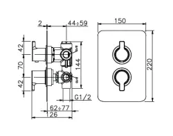 Huber Soft Douchethermostaatkraan Chroom 967Q.01.CR 