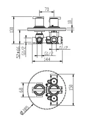 Huber Tratto Douchethermostaatkraan inbouw chroom 867.01H.CR