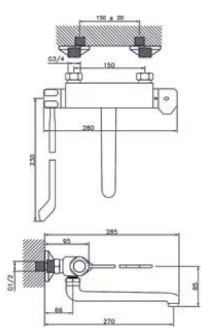 Huber Clinic thermostatische keukenkraan chroom 571.08LCH.CR
