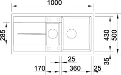 Blanco spoelbak Metra 6 S manueel opbouw wit 513223