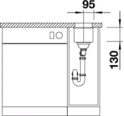 Blanco spoelbak Subline 160-U onderbouw wit 523400