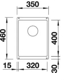 Blanco spoelbak Subline 320-U manueel onderbouw antraciet 523406