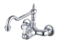 Nostalgische keukenkraan Hermitage R muurkraan Chroom 10.9021