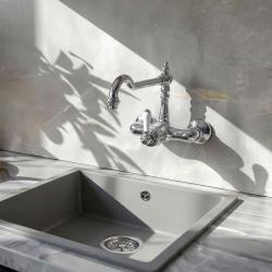 Nostalgische keukenkraan Hermitage R muurkraan Chroom 10.9021