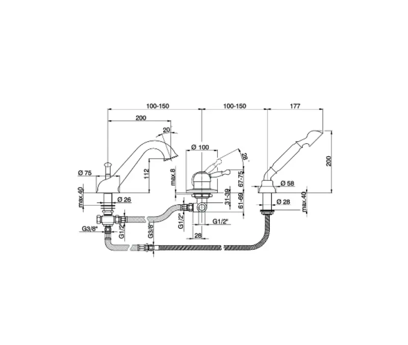 Cisal Arcana Royal Badkraan badrandmontage RVS AY0012602A