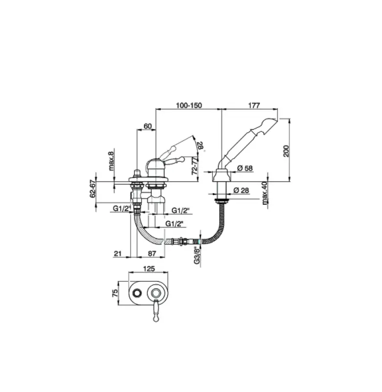 Cisal Arcana Royal Badkraan badrandmontage Oud Koper AY00129026