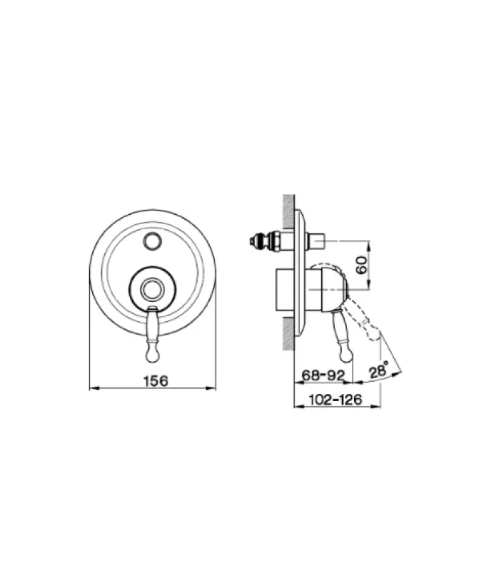 Cisal Arcana Royal afdekset inbouw douchemengkraan omsteller Chroom AY00210021