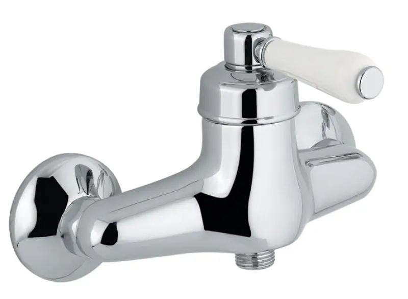 Douchemengkraan Nostalgisch Chroom met WitteHendel V9080