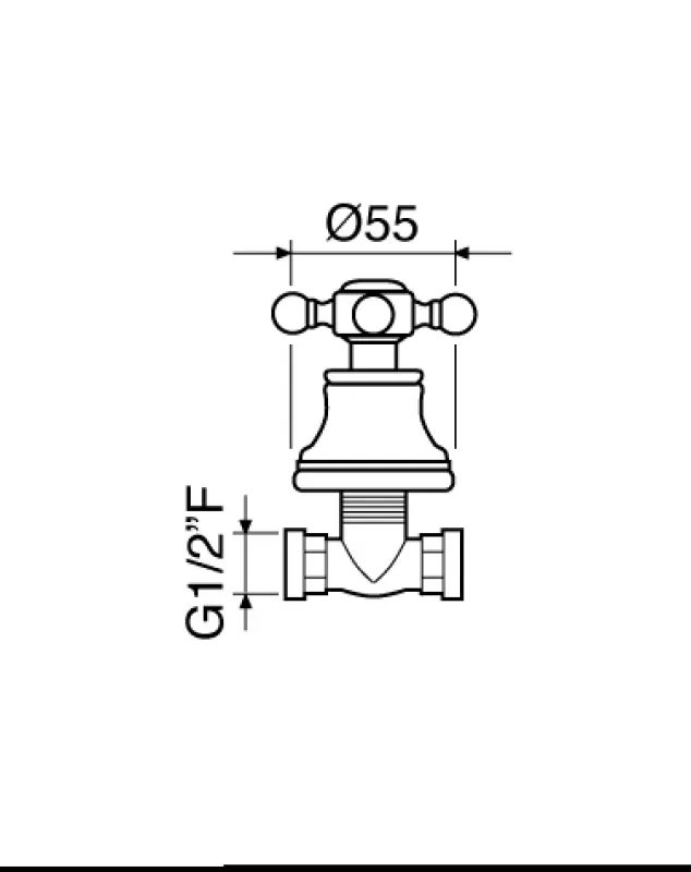 Inbouw stopkraan Nostalgisch Chroom V2200