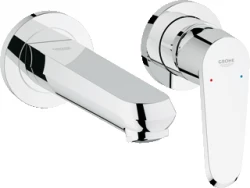 Grohe Eurodisc afbouwdeel
 2-gats wandinbouw
 2-gats wastafelkraan
 chroom 19573002