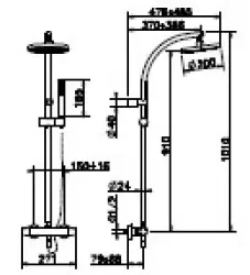 Huber Kyoto Douchekolom thermostaat chroom KYC7401021