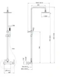 Huber Tratto Douchekolom met thermostaat chroom TT.004020.21