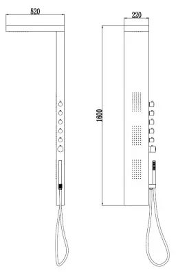 Blusani douchepaneel RVS BS83102